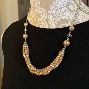 Faux Pearl Statement Necklace
